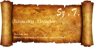 Szuszky Tivadar névjegykártya