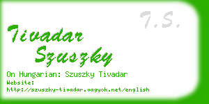 tivadar szuszky business card